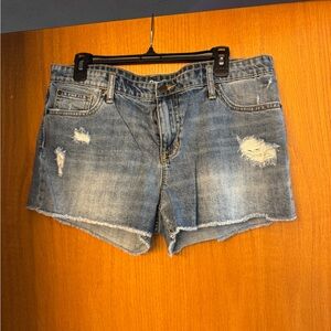 GAP Blue Distressed Jean Shorts